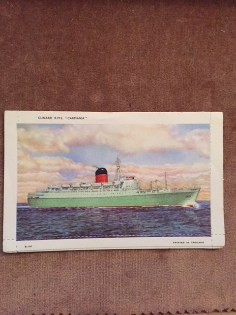 UNUSED LETTERCARD FROM THE CUNARD LINE VESSEL THE RMS CARMANIA