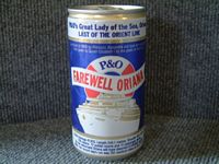 UNOPENED LAST FAREWELL VOYAGE CAN OF FOSTERS LAGER FOR THE P&O LINE VESSEL THE ORIANA