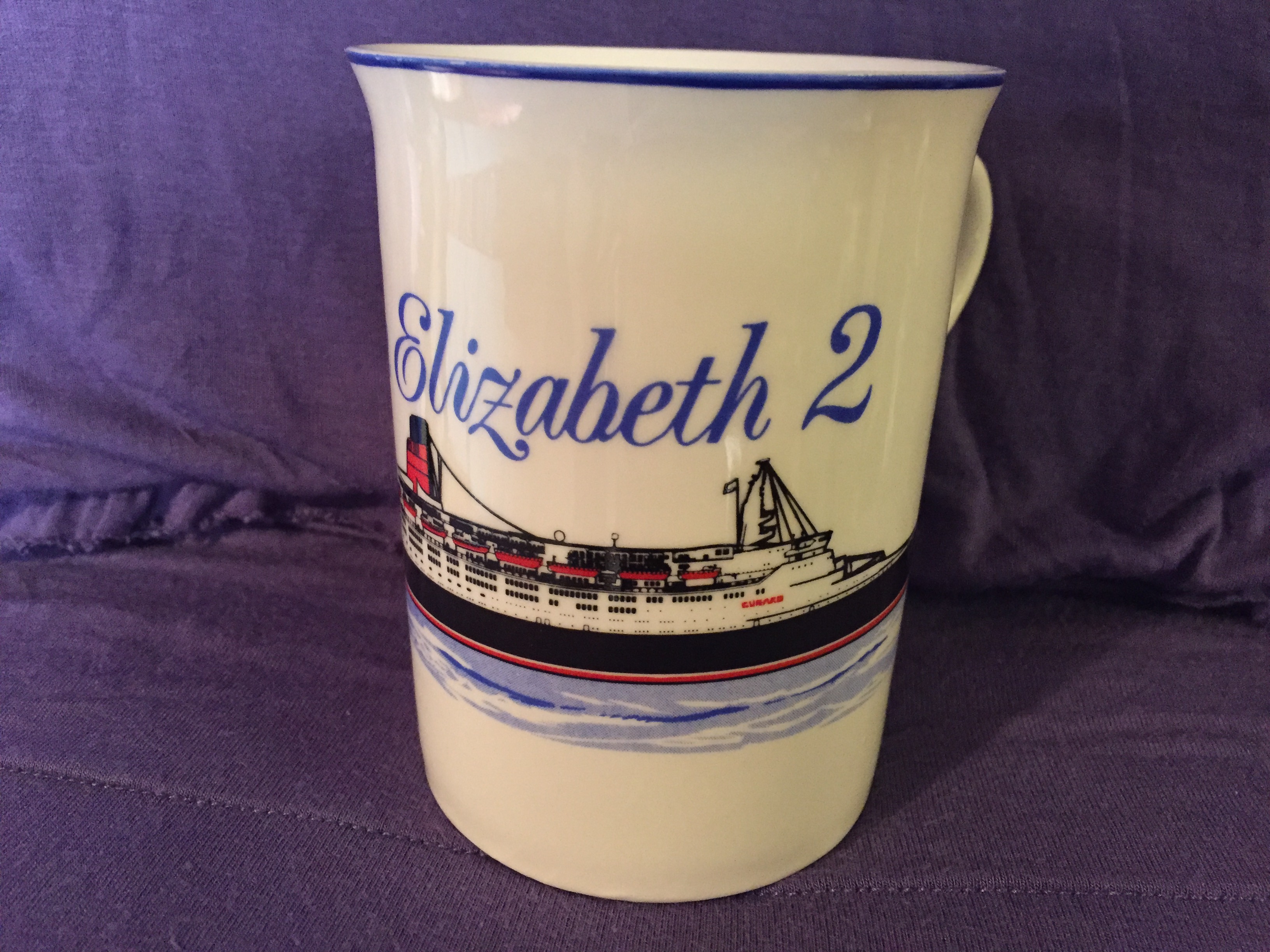 SOUVENIR MUG FROM THE VESSEL THE QE2 